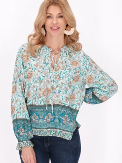 Usha Damen Bluse in aqua