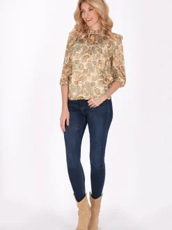 Usha Damen Bluse in beige