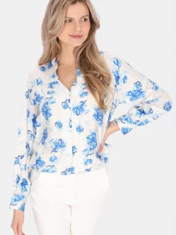 Usha Damen Bluse in blau