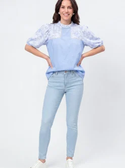 Usha Damen Bluse in blau