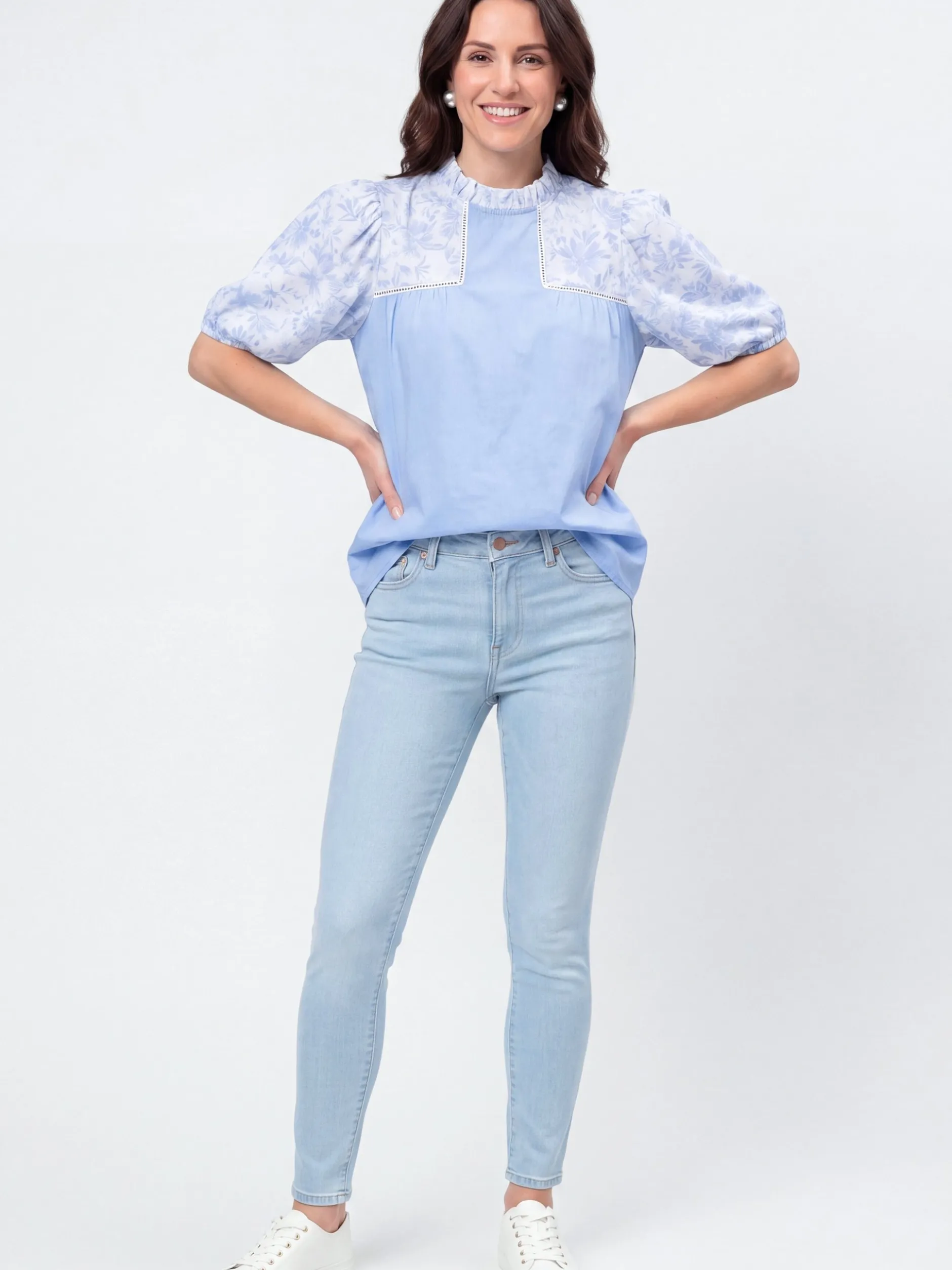 Usha Damen Bluse in blau