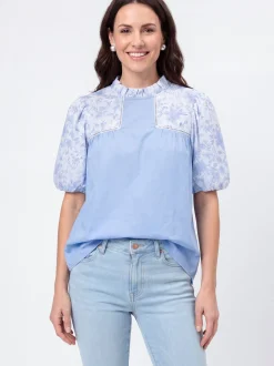 Usha Damen Bluse in blau
