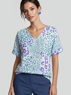 Usha Damen Bluse in blau