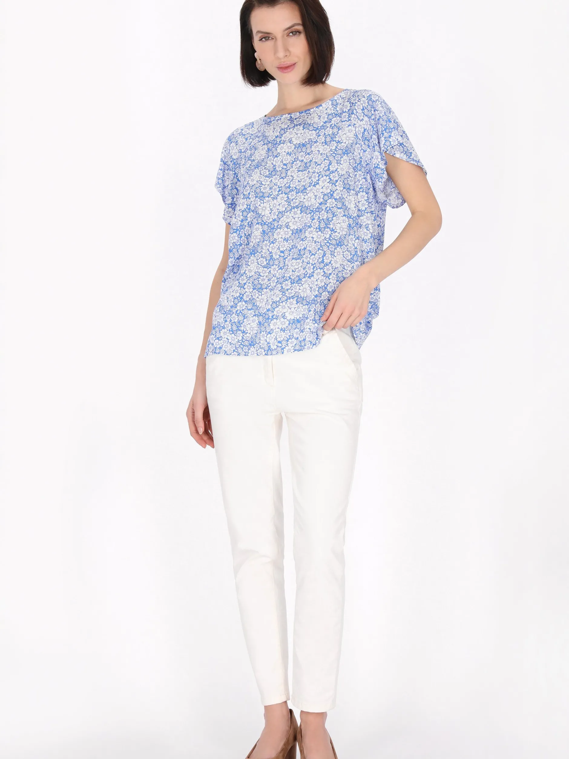 Usha Damen Bluse in blau