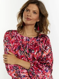 Usha Damen Bluse in mehrfarbig - Ausschnitt: U-Boot