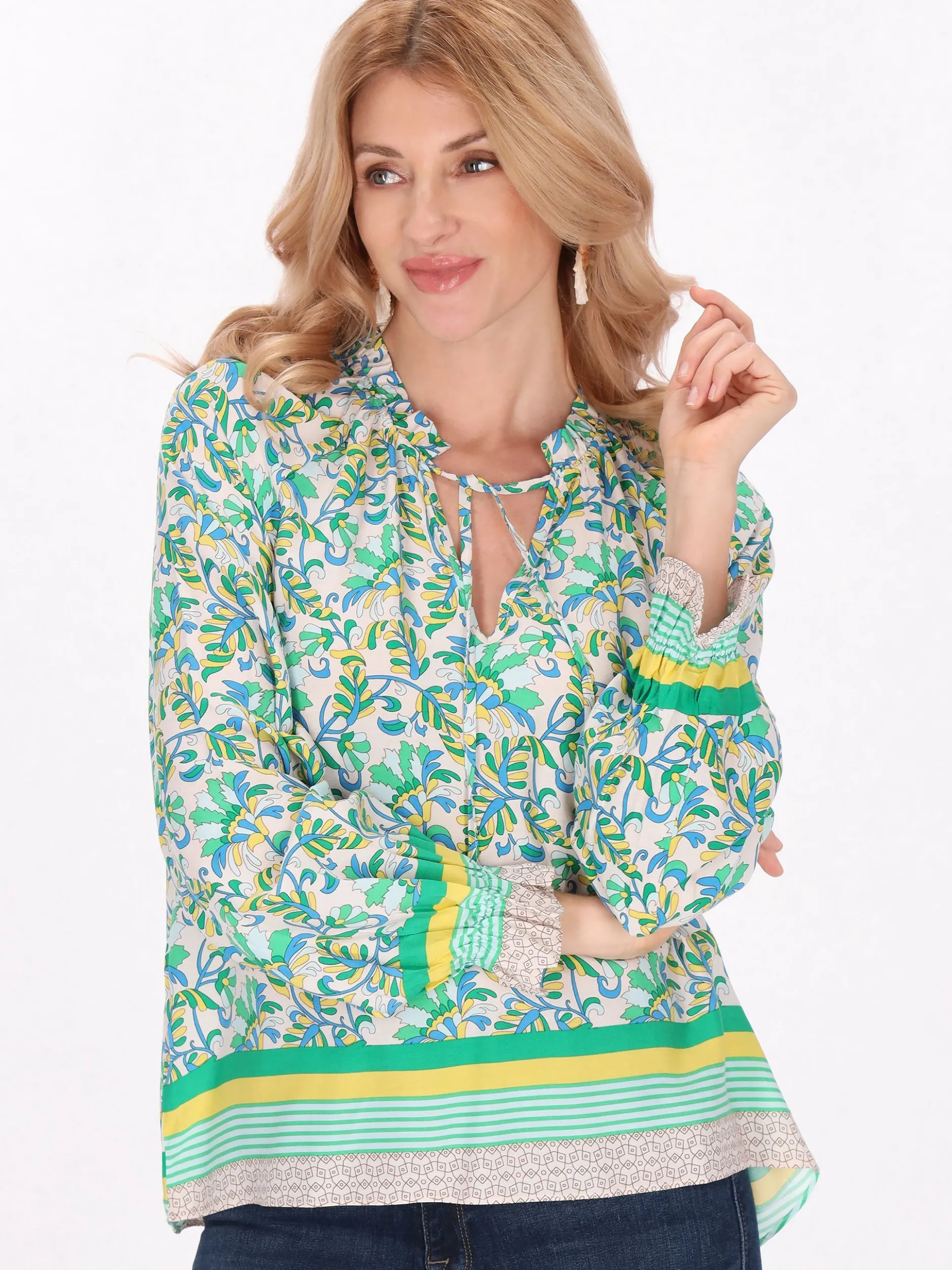 Usha Damen Bluse in mehrfarbig