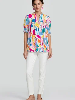 Usha Damen Bluse in mehrfarbig