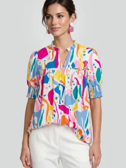 Usha Damen Bluse in mehrfarbig