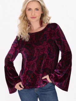 Usha Damen Bluse in mehrfarbig - Ausschnitt: Rundhals
