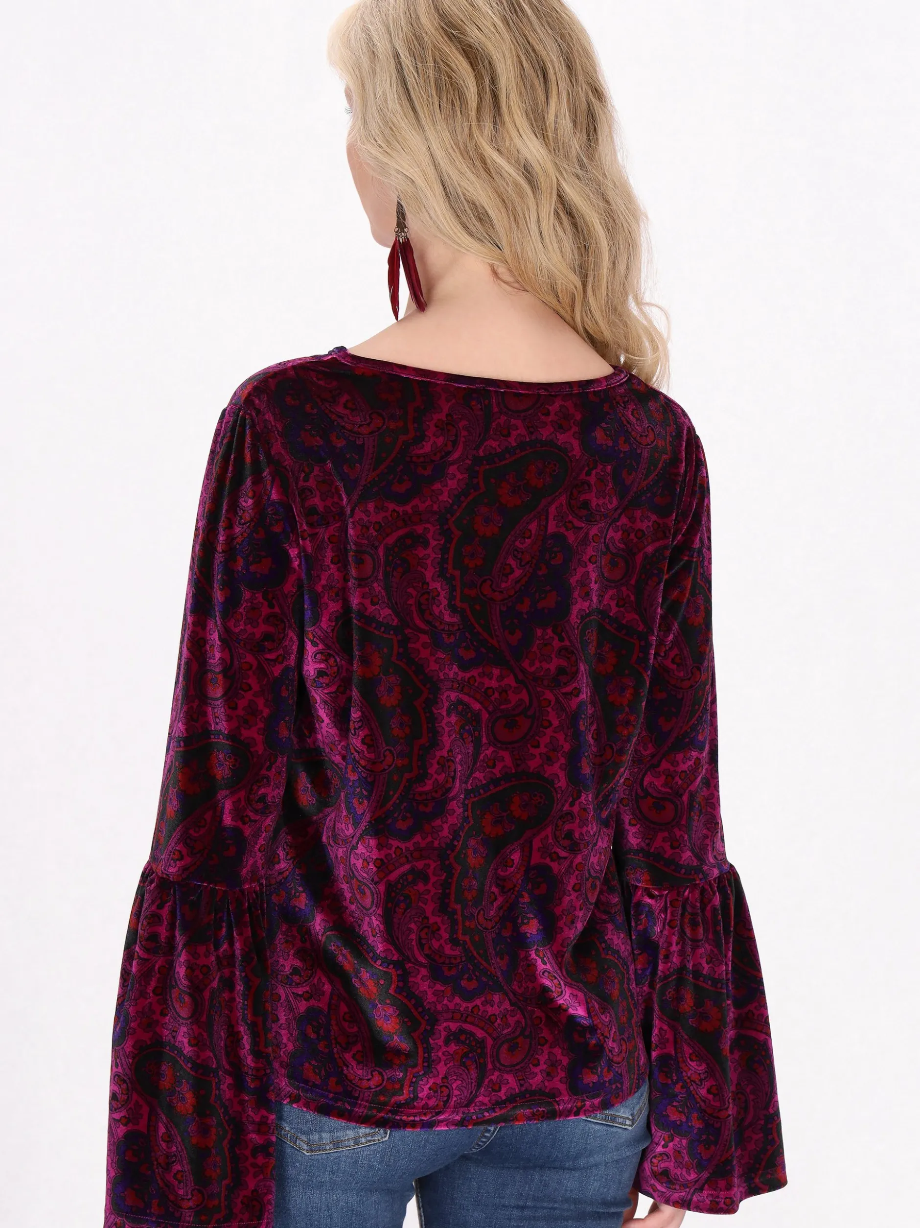 Usha Damen Bluse in mehrfarbig - Ausschnitt: Rundhals