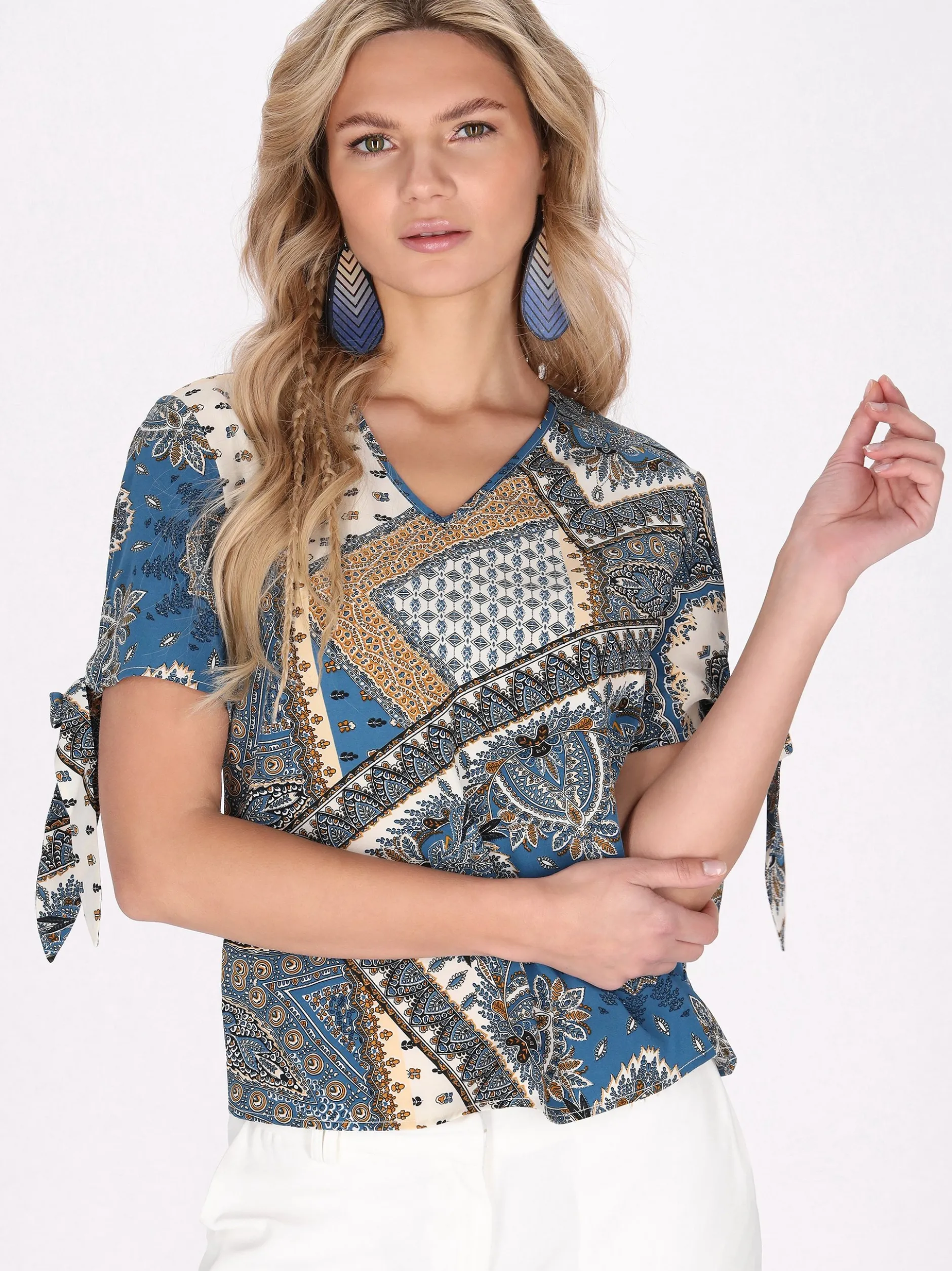 Usha Damen Bluse in mehrfarbig