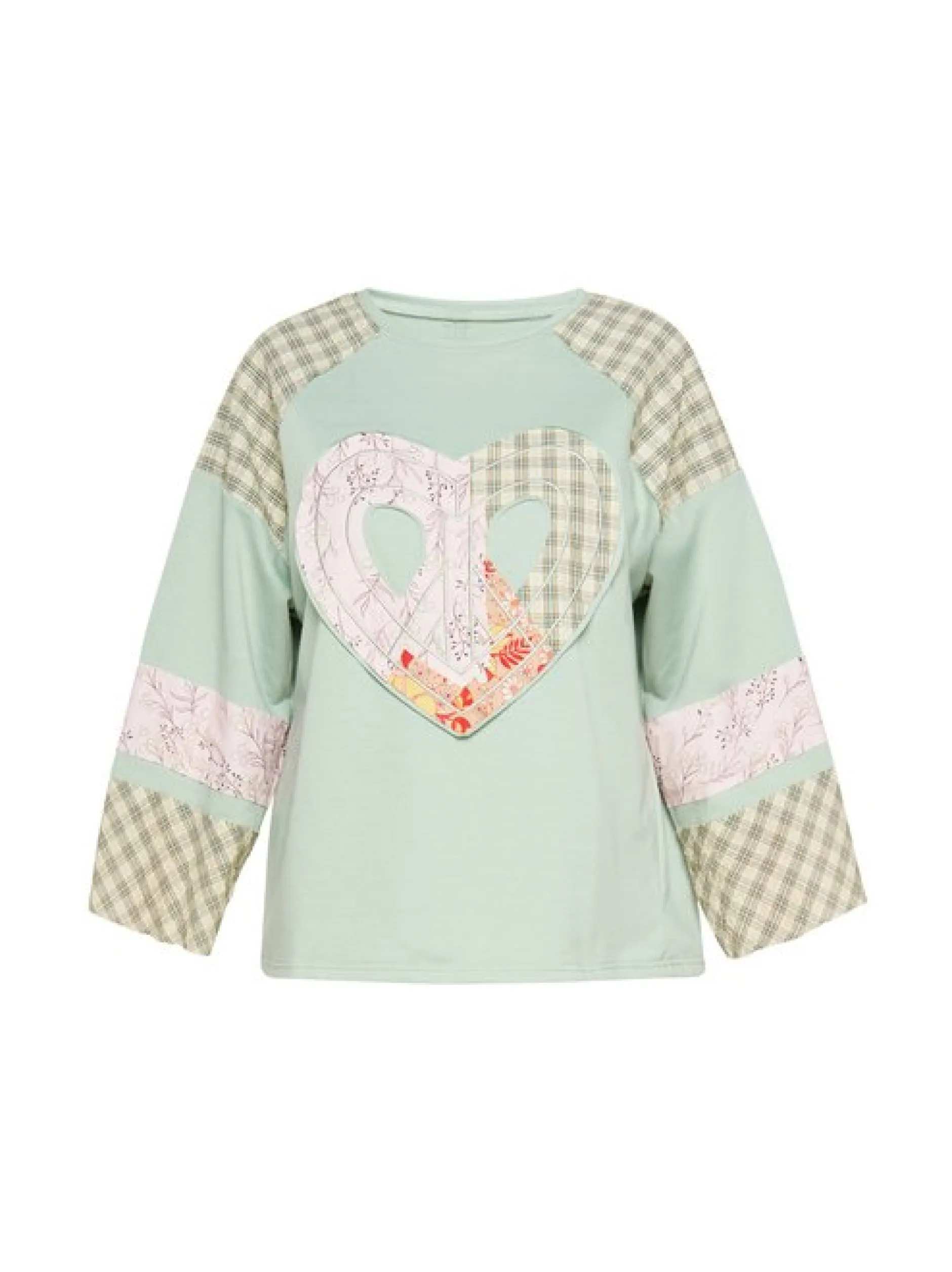 Usha Damen Bluse in mint - Ausschnitt: Rundhals
