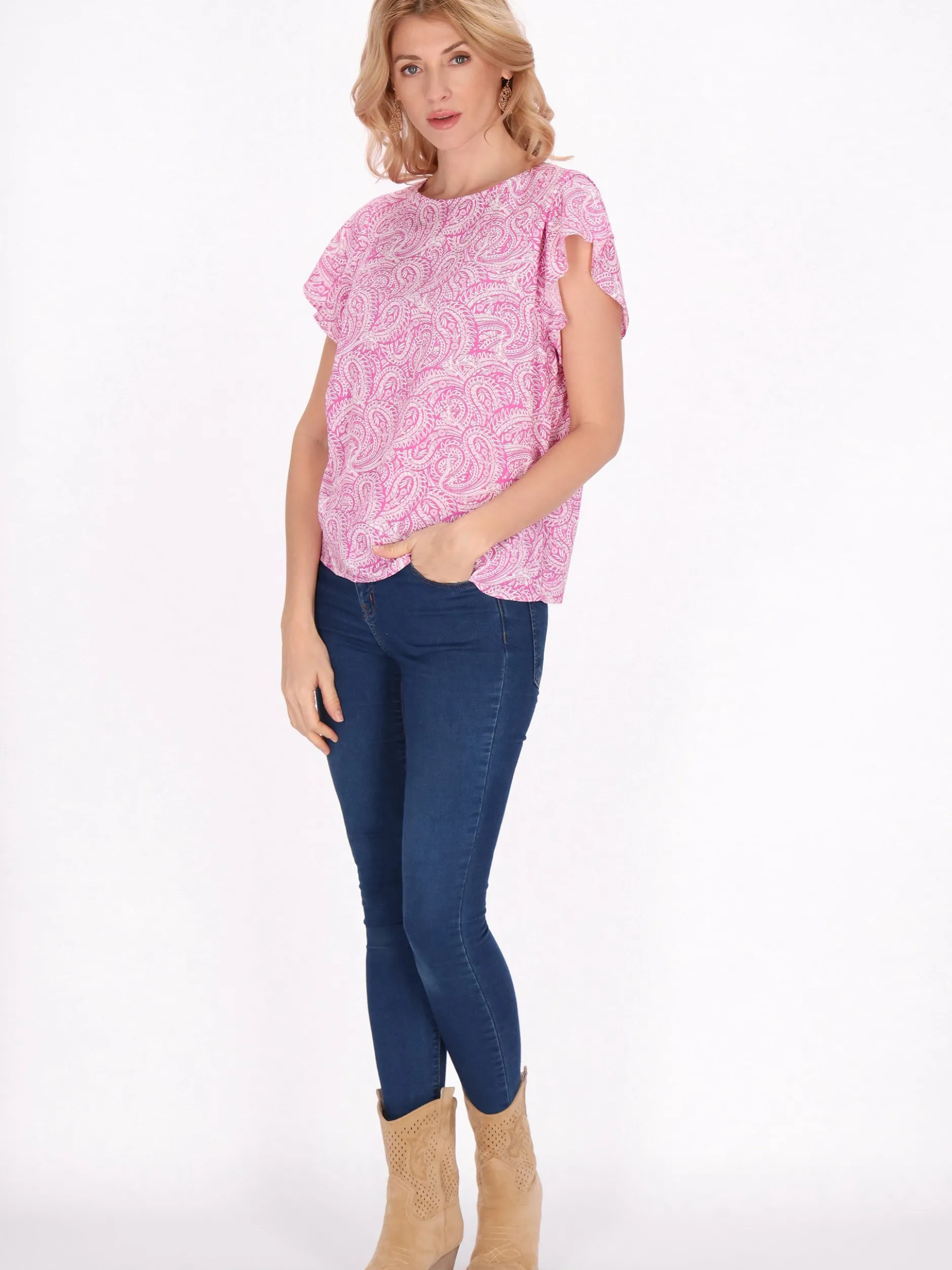 Usha Damen Bluse in pink