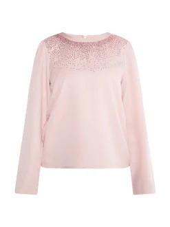 Usha Damen Bluse in rosa - Ausschnitt: Rundhals
