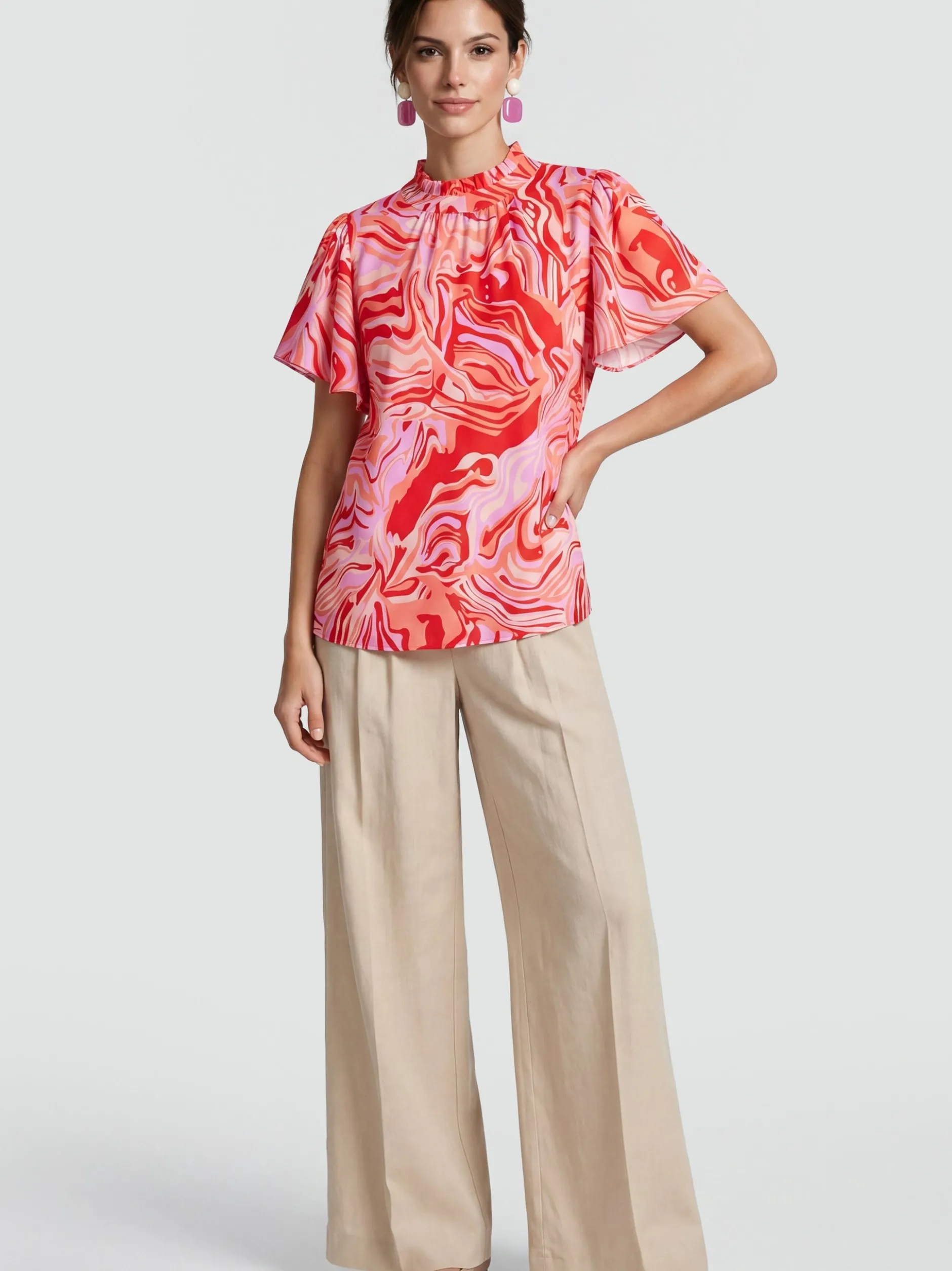 Usha Damen Bluse in rot