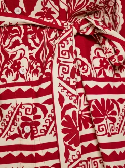Usha Damen Bluse in rot - Ausschnitt: ohne Kragen
