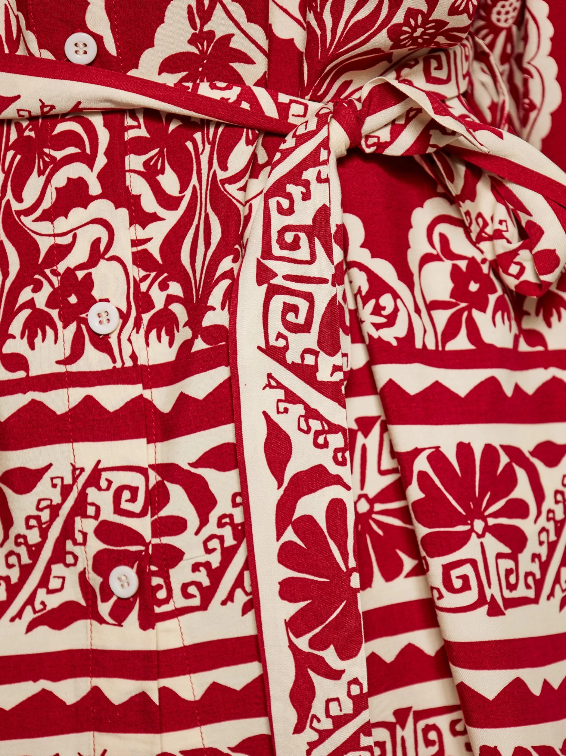 Usha Damen Bluse in rot - Ausschnitt: ohne Kragen
