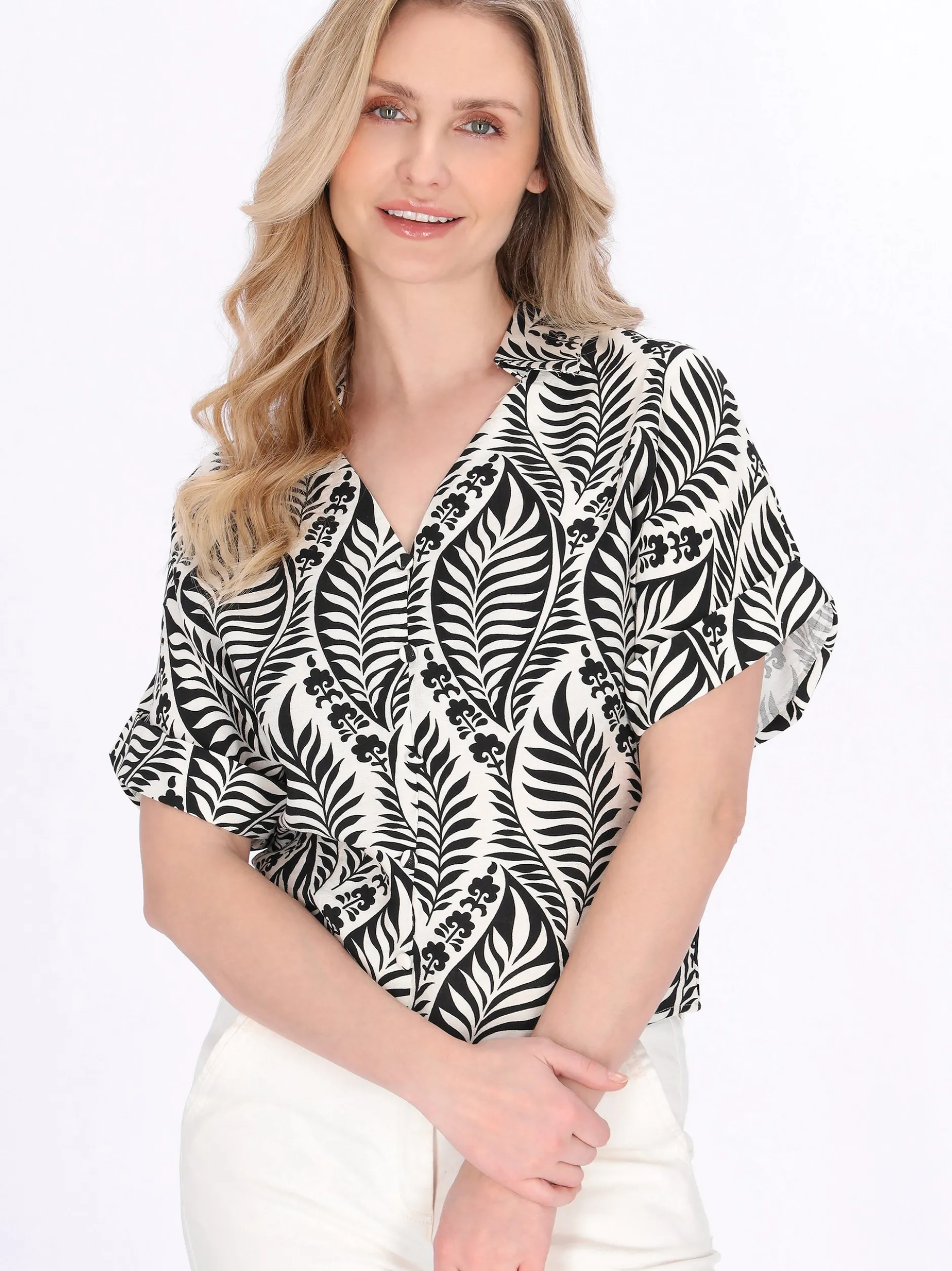 Usha Damen Bluse in schwarz