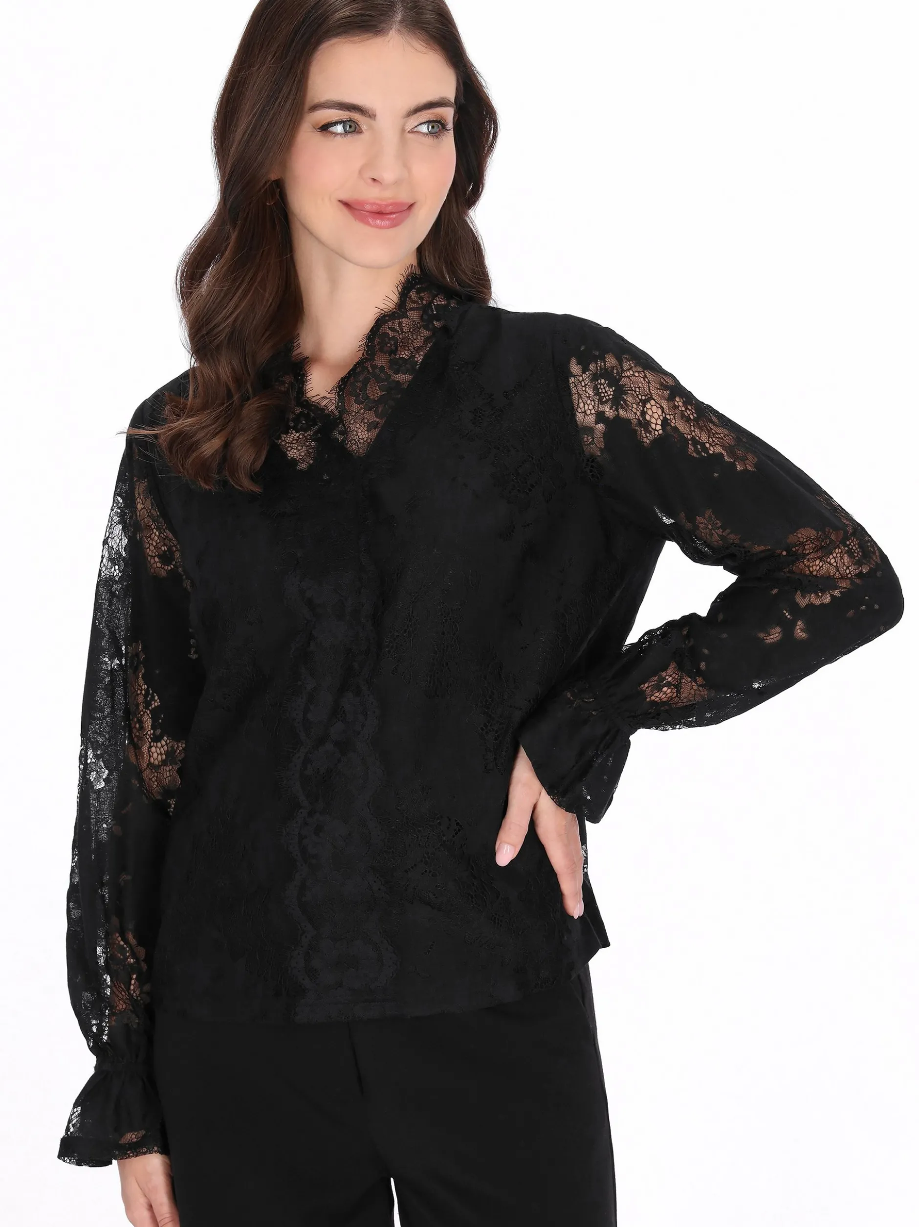 Usha Damen Bluse in schwarz