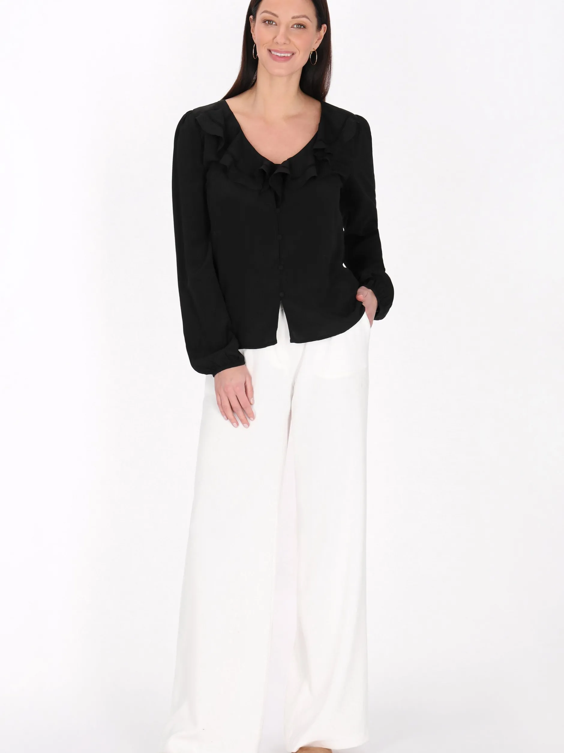 Usha Damen Bluse in schwarz