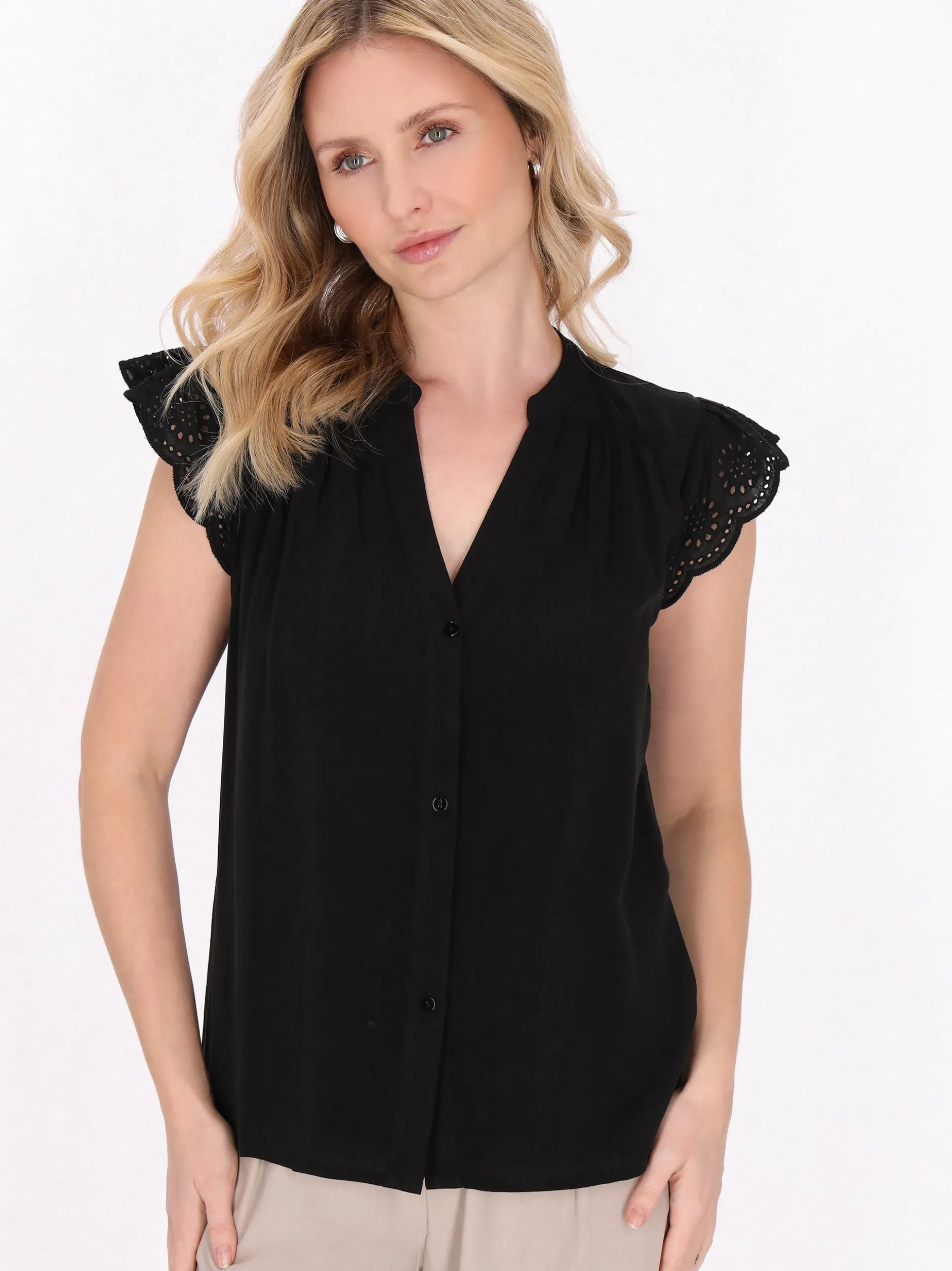 Usha Damen Bluse in schwarz