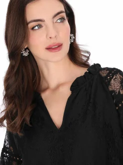 Usha Damen Bluse in schwarz
