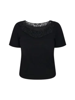 Usha Damen Bluse in schwarz - Ausschnitt: Rundhals