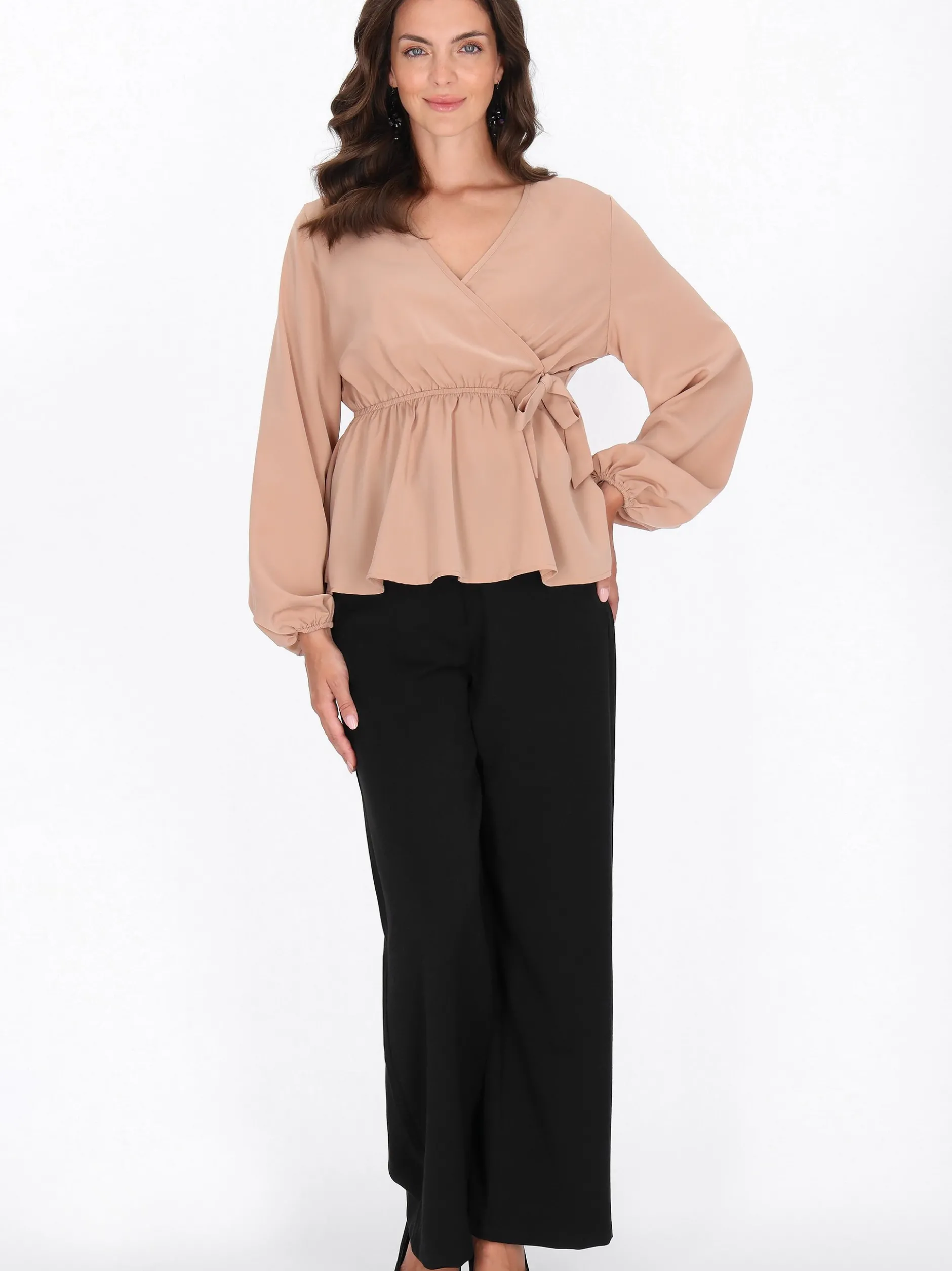 Usha Damen Bluse in taupe