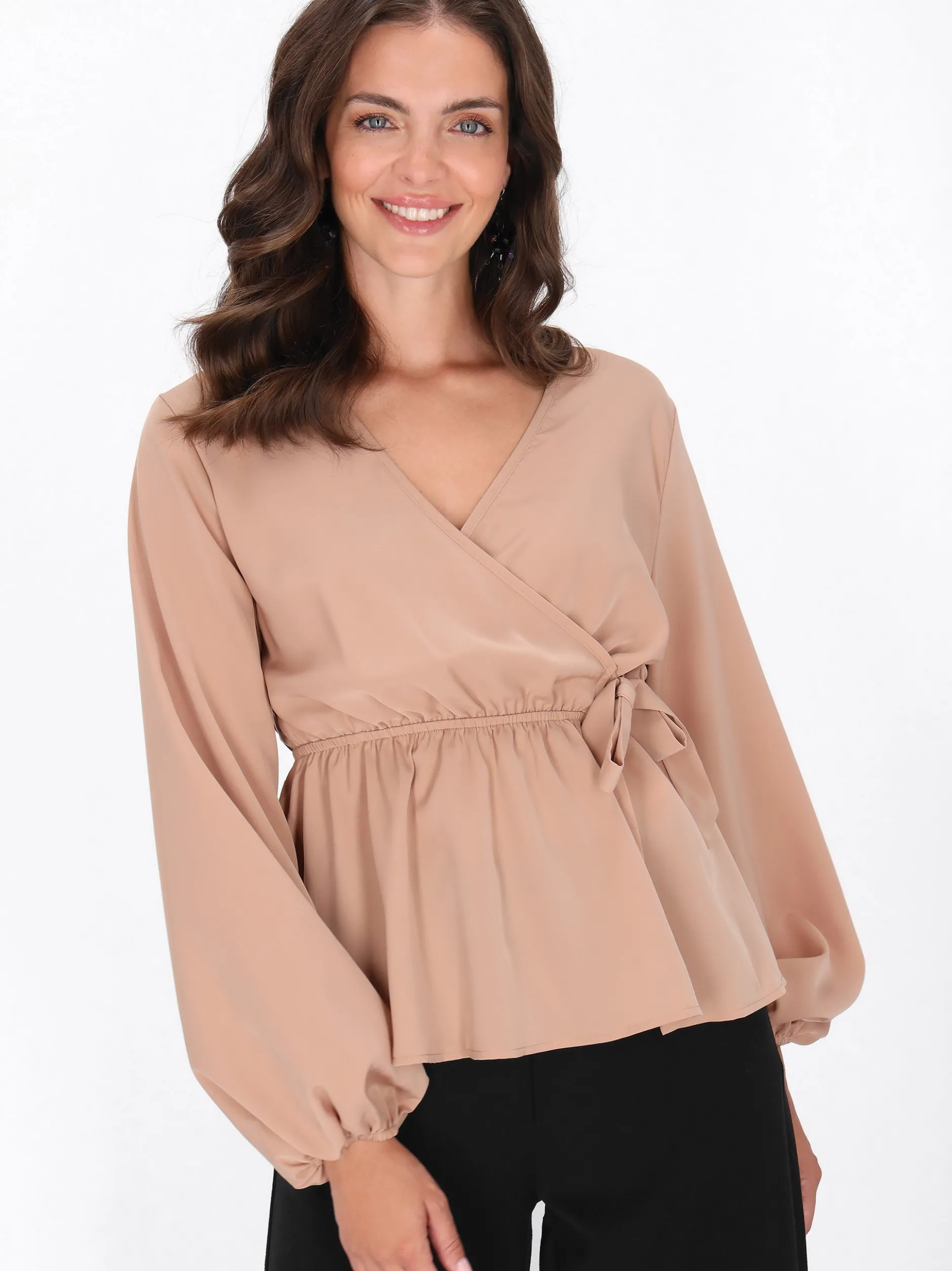 Usha Damen Bluse in taupe