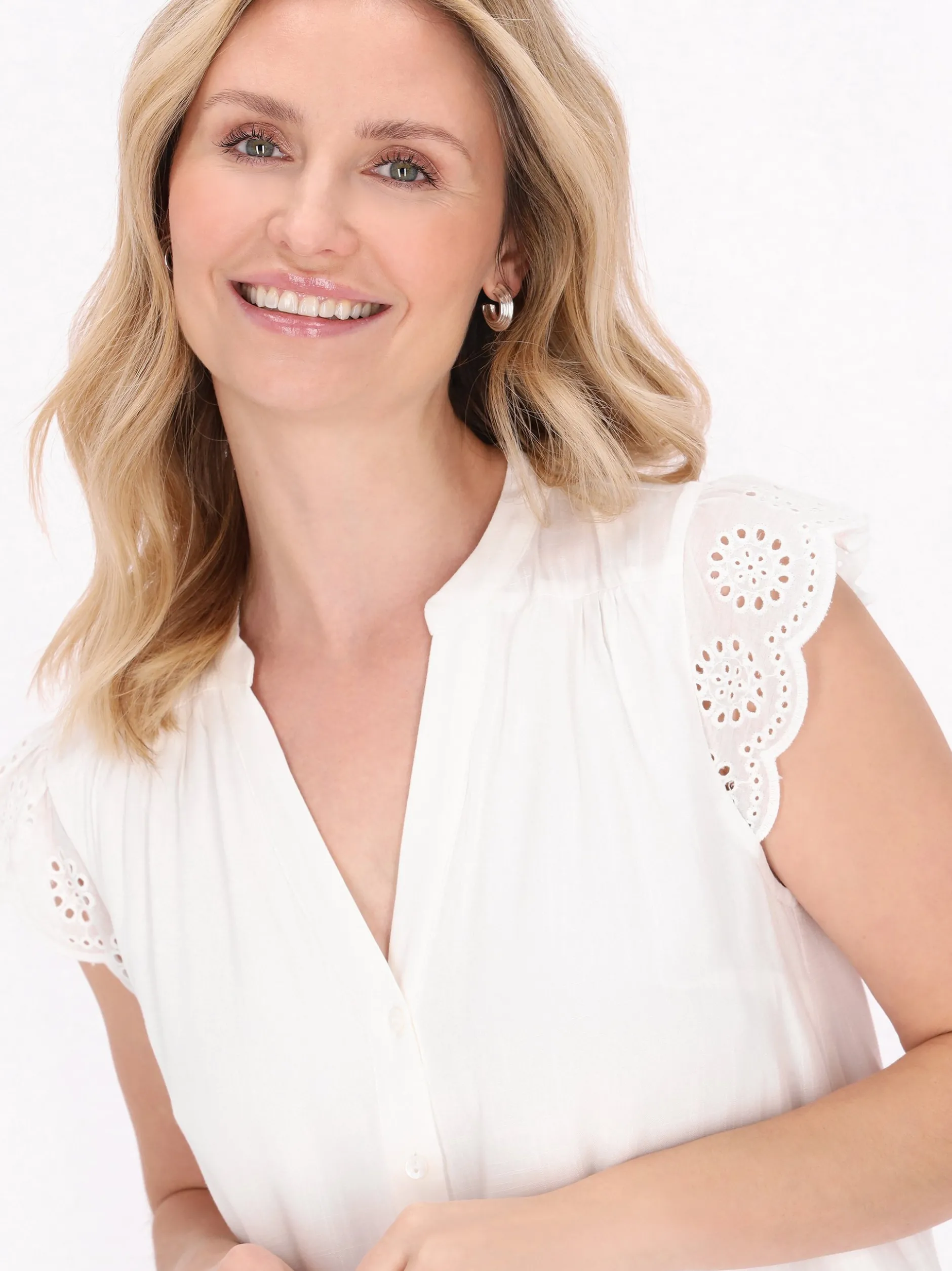 Usha Damen Bluse in weiß