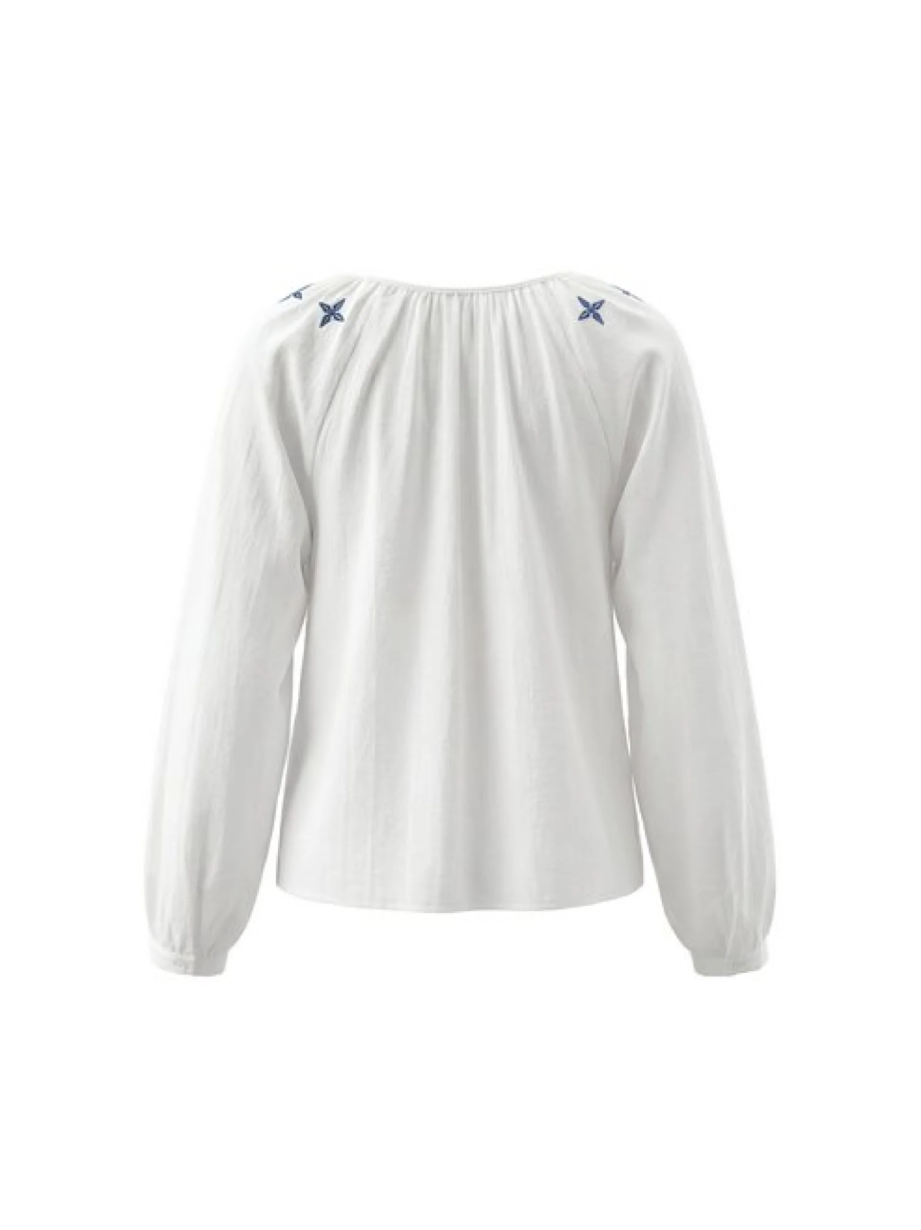 Usha Damen Bluse in weiß - Ausschnitt: Rundhals