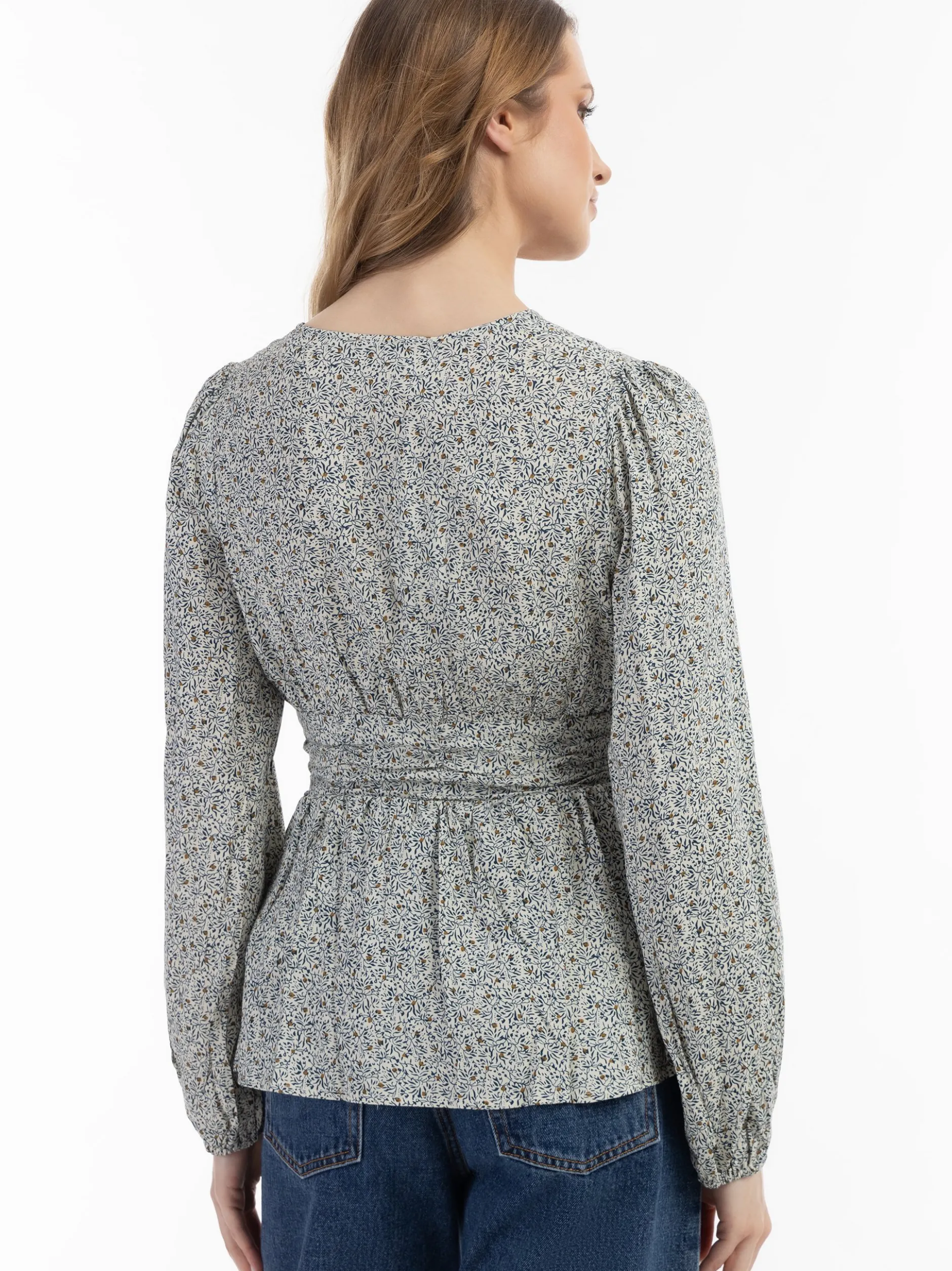 Usha Damen Bluse in weiß - Ausschnitt: V-Ausschnitt