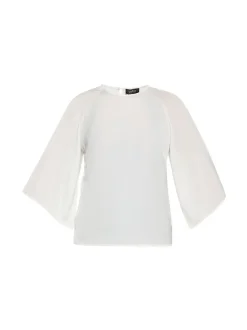 Usha Damen Bluse in weiß - Ausschnitt: Rundhals