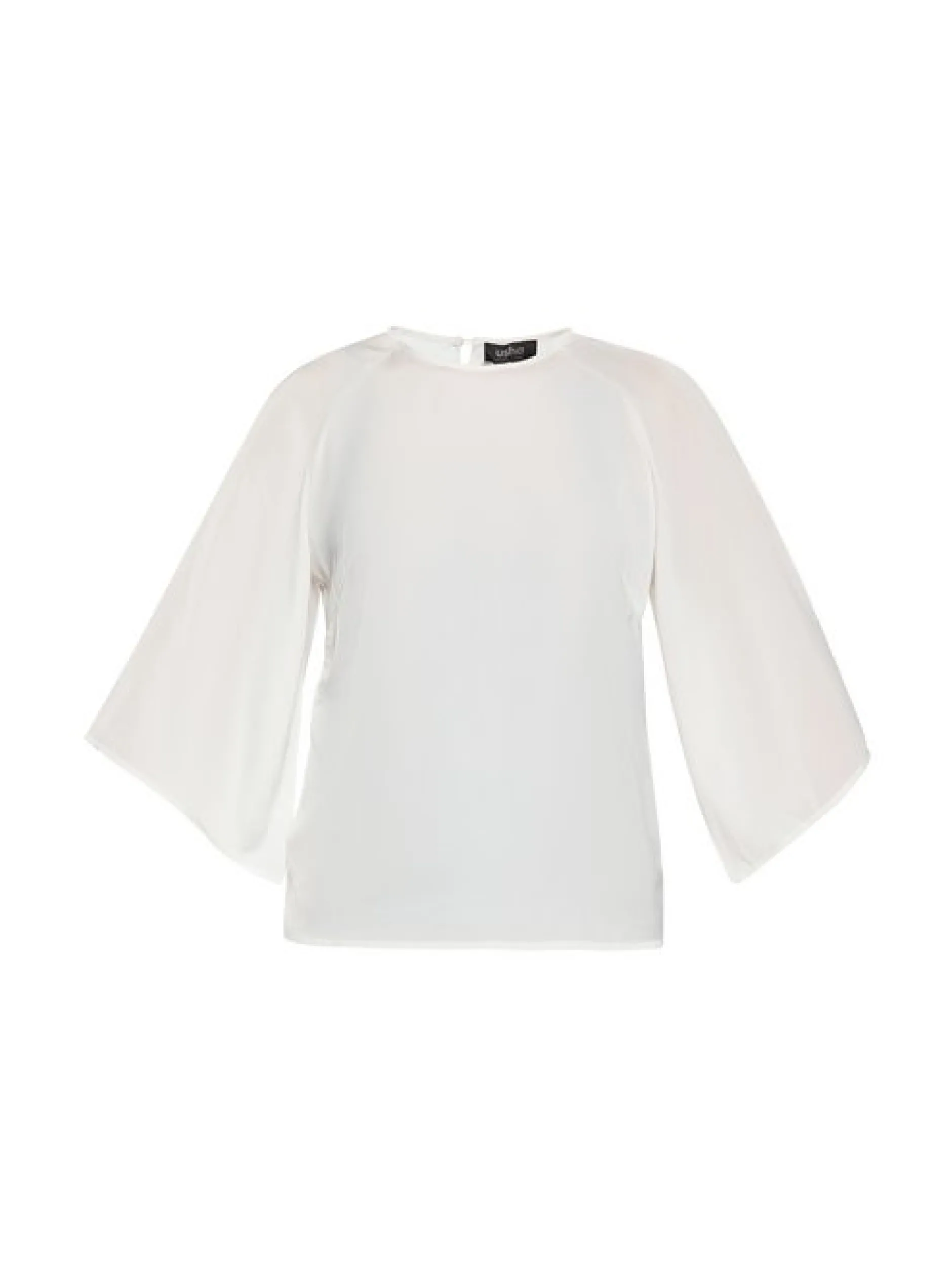 Usha Damen Bluse in weiß - Ausschnitt: Rundhals
