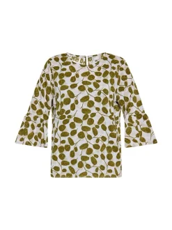 Usha Damen Bluse in weiß - Ausschnitt: Rundhals