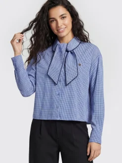 Usha Damen Hemdbluse in blau