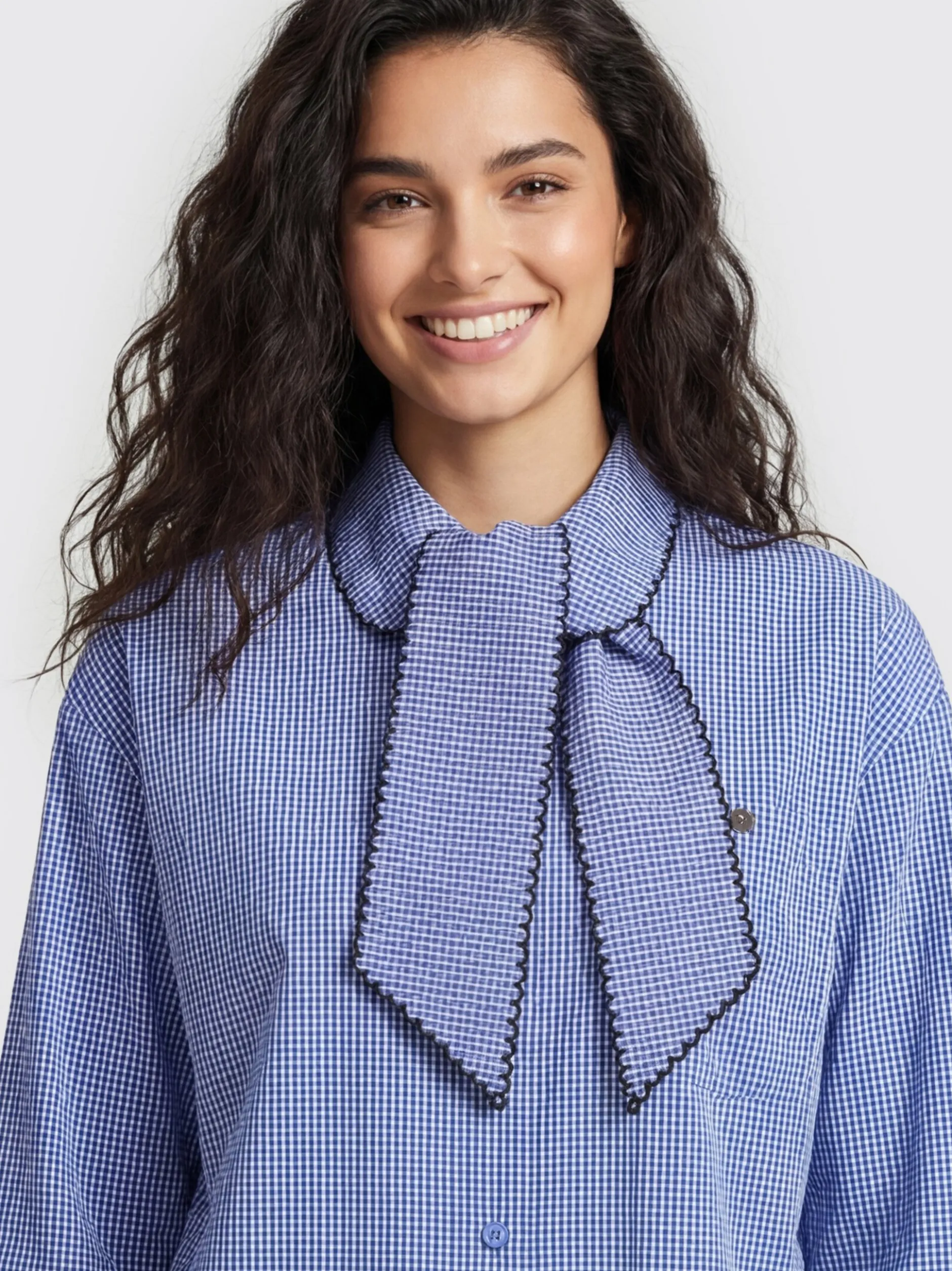 Usha Damen Hemdbluse in blau