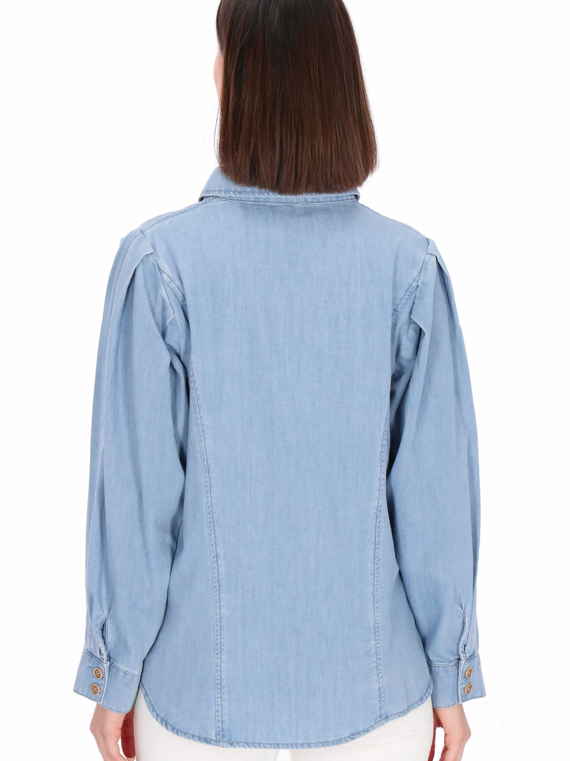Usha Damen Hemdbluse in blau