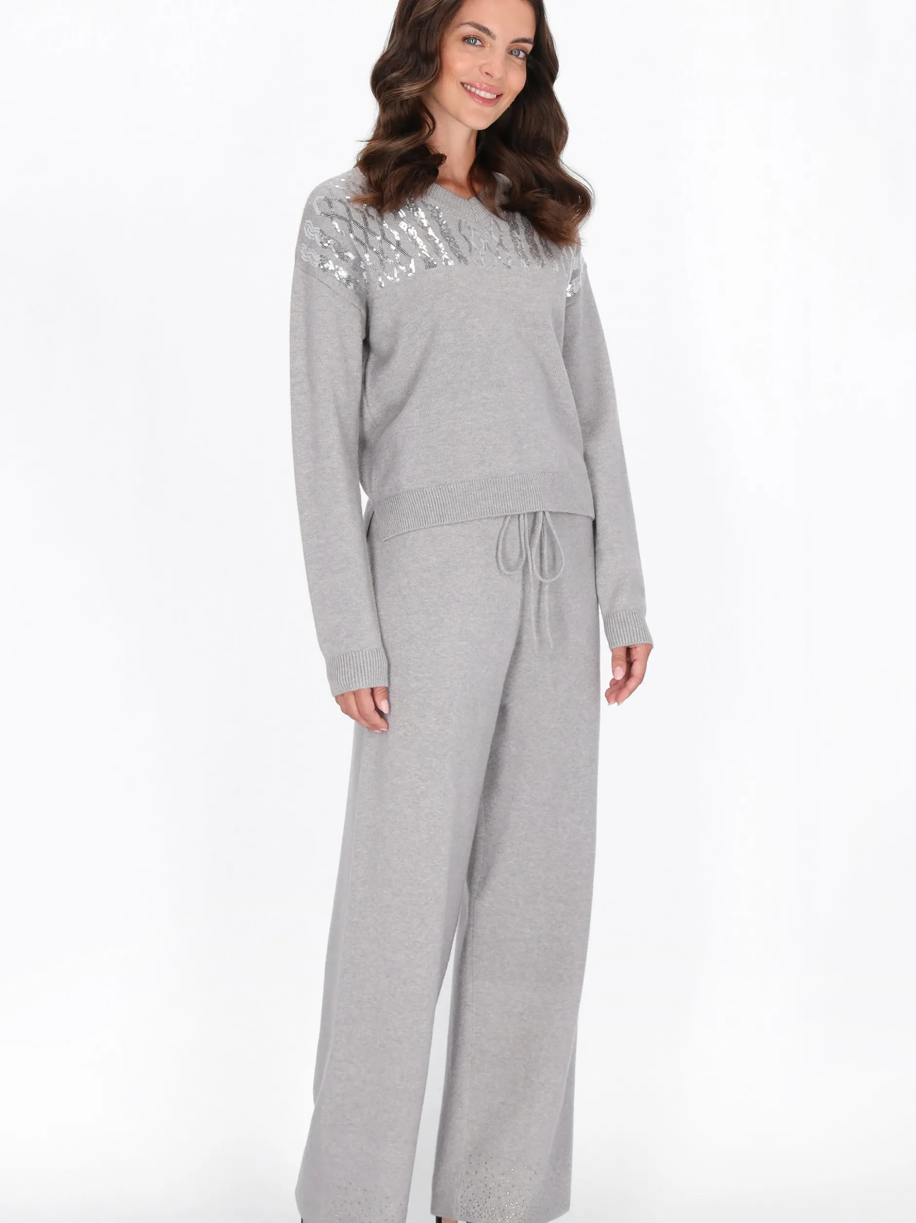Usha Damen Hose in grau