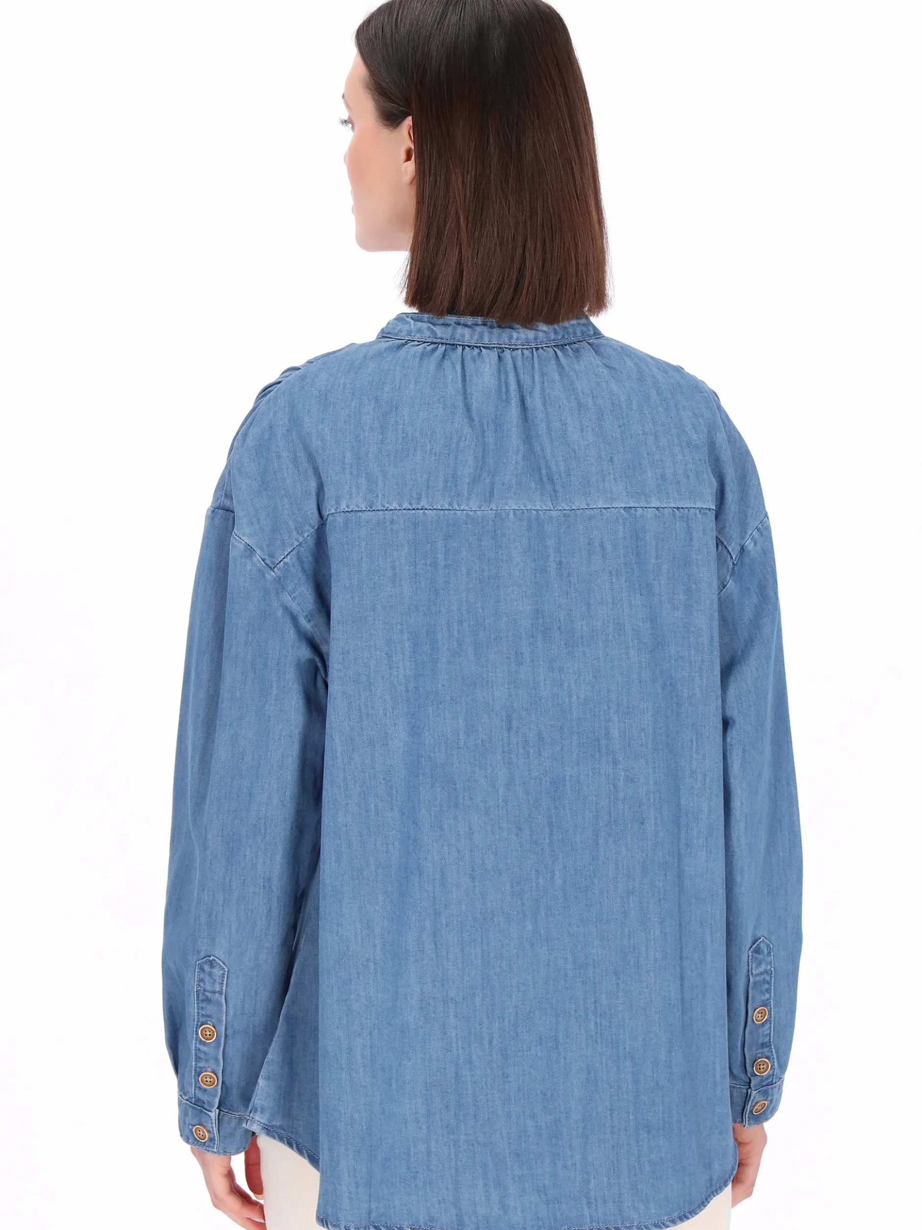 Usha Damen Jeansbluse in blau