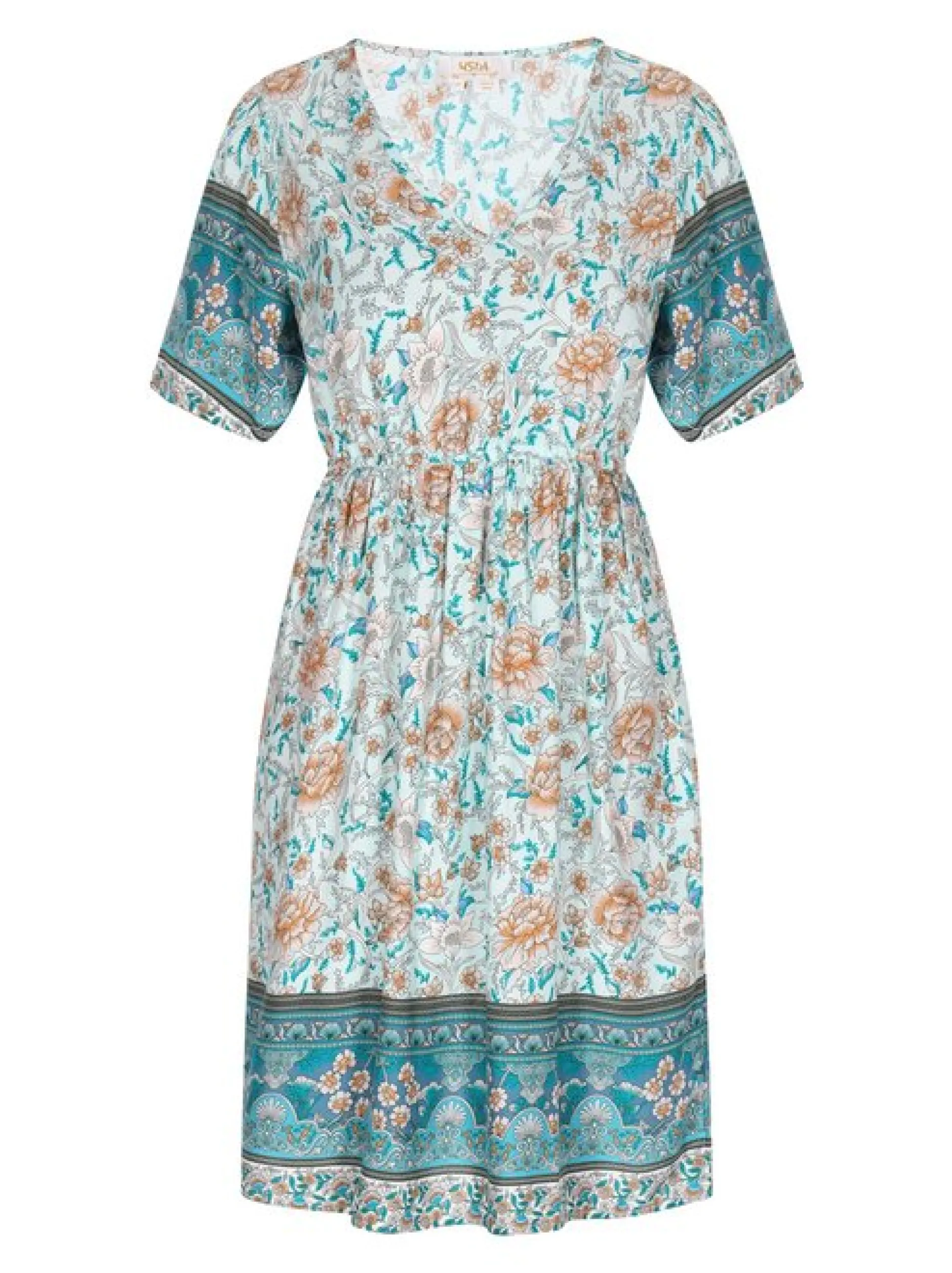 Usha Damen Kleid in aqua - Länge: mittel