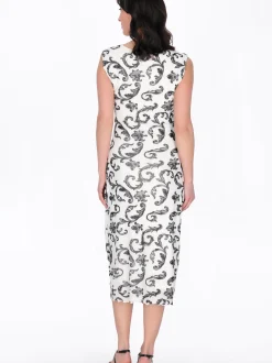 Usha Damen Kleid in beige - Ausschnitt: Rundhals