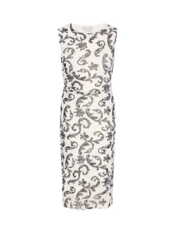 Usha Damen Kleid in beige - Ausschnitt: Rundhals