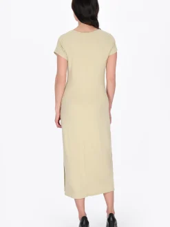 Usha Damen Kleid in beige - Ausschnitt: Rundhals