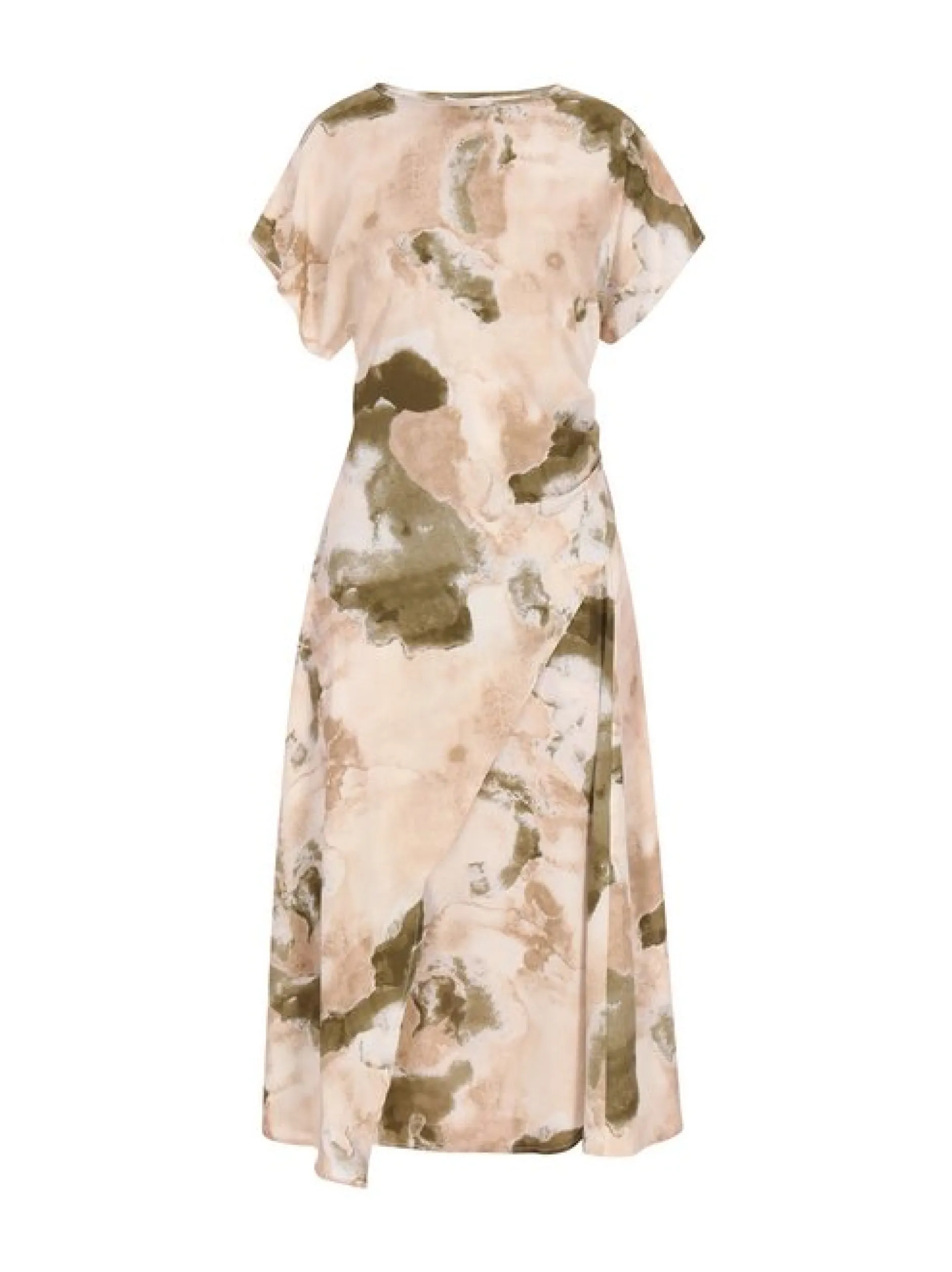 Usha Damen Kleid in beige - Ausschnitt: Rundhals