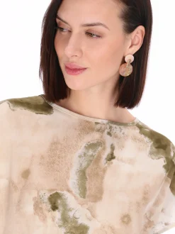 Usha Damen Kleid in beige - Ausschnitt: Rundhals