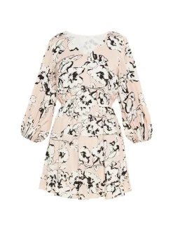 Usha Damen Kleid in beige - Länge: mittel
