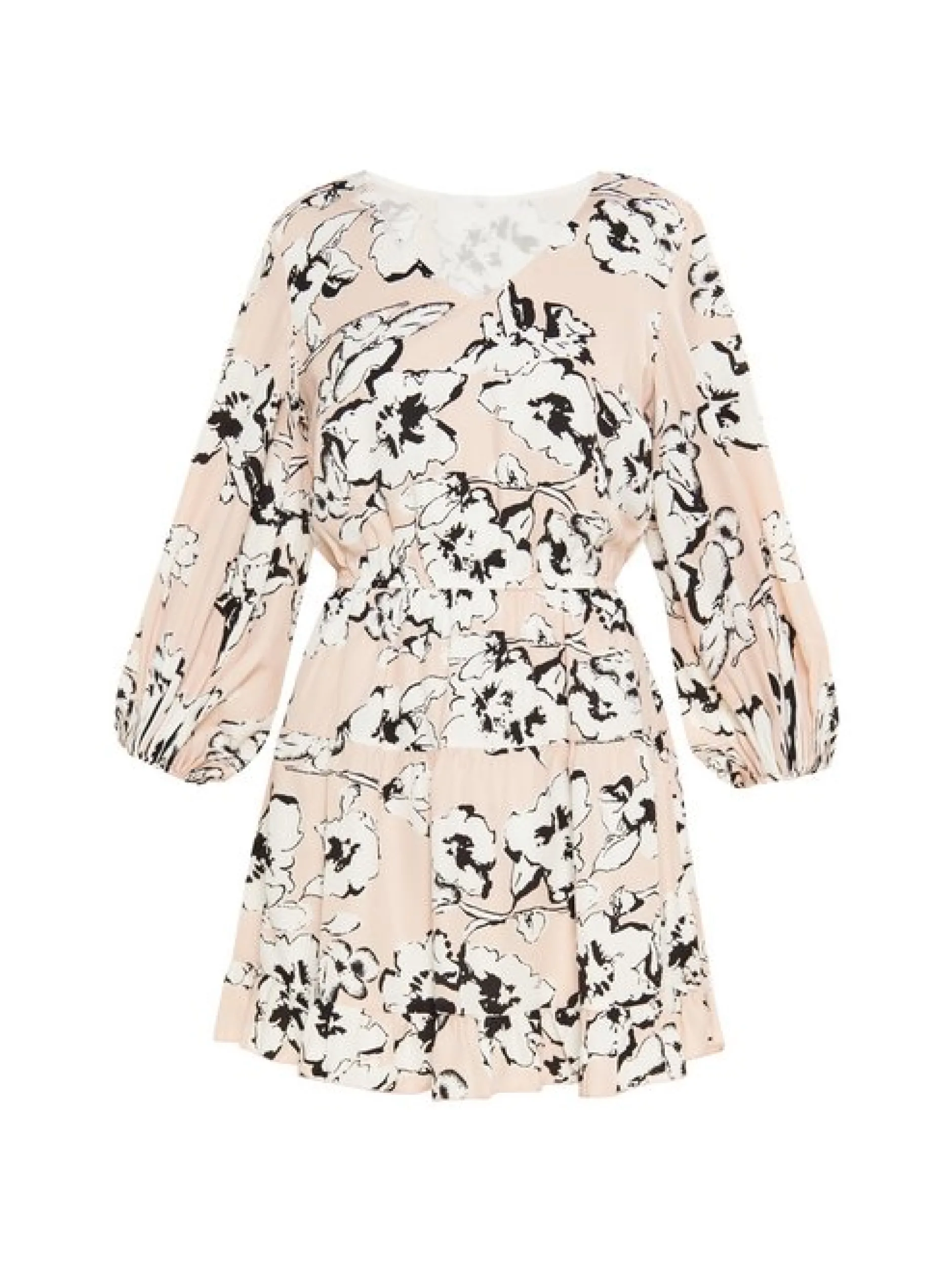 Usha Damen Kleid in beige - Länge: mittel