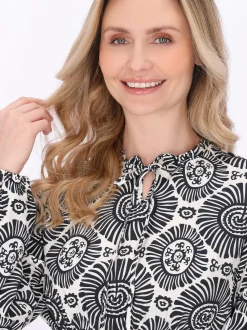 Usha Damen Kleid in blau - Ausschnitt: Rundhals