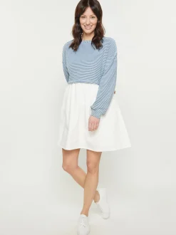 Usha Damen Kleid in blau - Ausschnitt: Rundhals